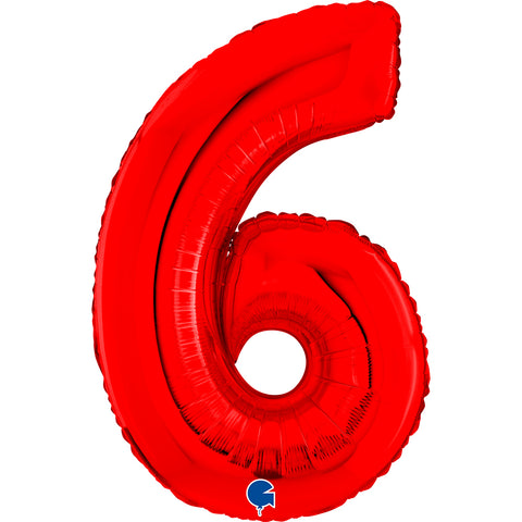 Grabo Red Number 6 Foil Balloon (26")