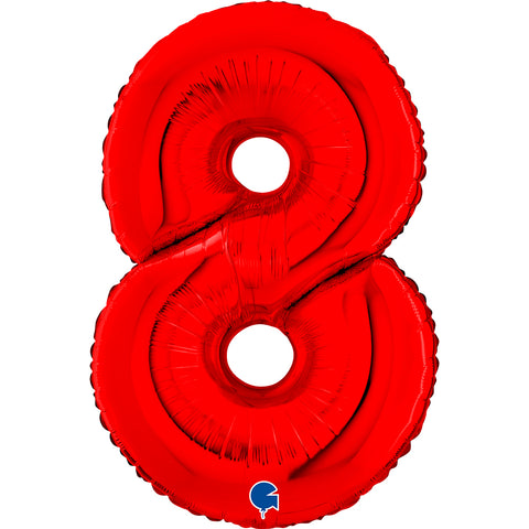 Grabo Red Number 8 Foil Balloon (26")