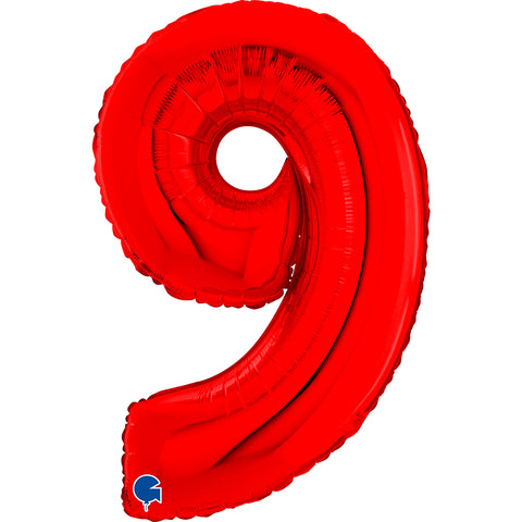 Grabo Red Number 9 Foil Balloon (26")