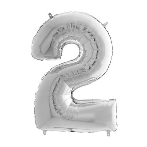 Grabo Silver Number 2 Foil Balloon (26")