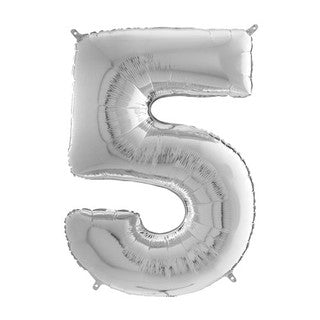 Grabo Silver Number 5 Foil Balloon (26")