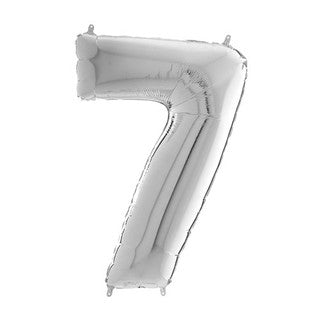 Grabo Silver Number 7 Foil Balloon (26")
