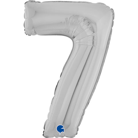 Grabo Silver Number 7 Foil Balloon (26")
