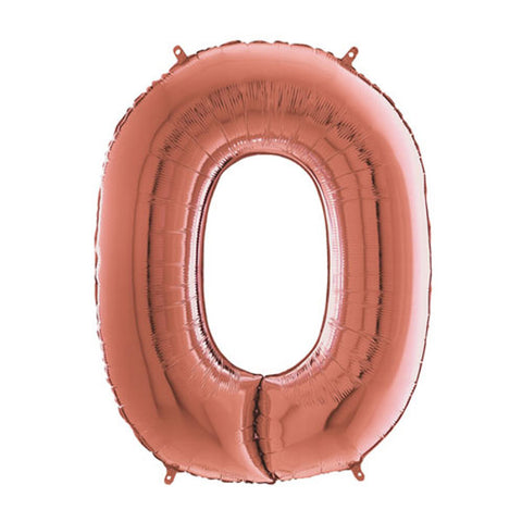 Grabo Rose Gold Number 0 Foil Balloon (26")