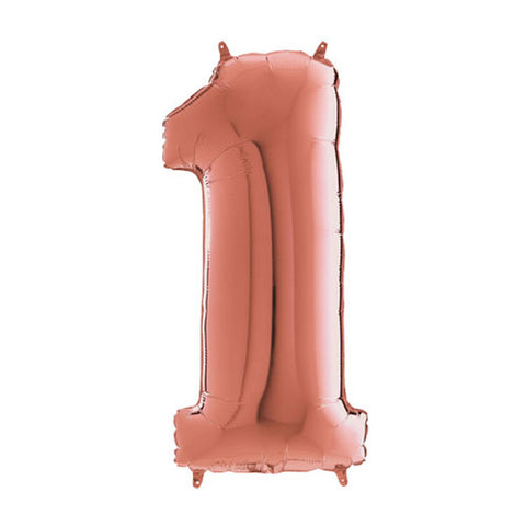 Grabo Rose Gold Number 1 Foil Balloon (26")