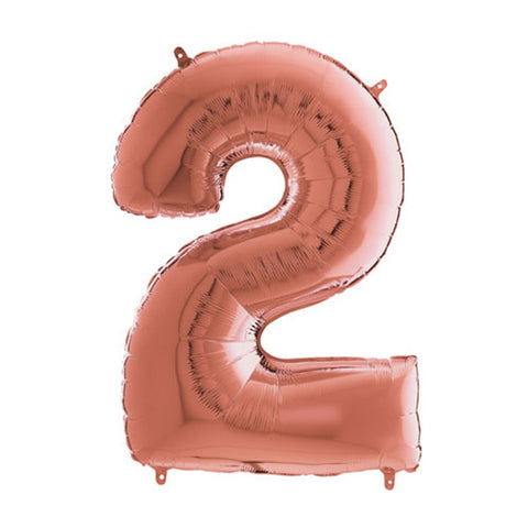 Grabo Rose Gold Number 2 Foil Balloon (26")