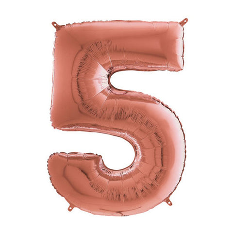 Grabo Rose Gold Number 5 Foil Balloon (26")