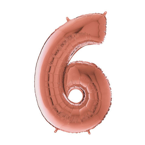 Grabo Rose Gold Number 6 Foil Balloon (26")
