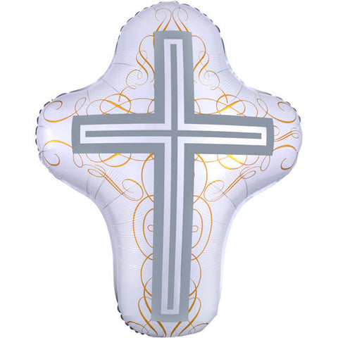 Christening Day Cross - Supershape Foil Balloon (28")