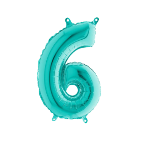 Grabo Tiffany Blue Number 6 Foil Balloon (14")