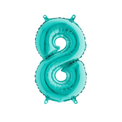 Grabo Tiffany Blue Number 8 Foil Balloon (14")