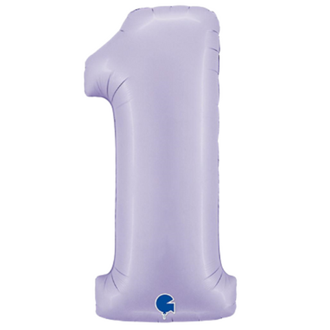 Grabo Lilac Satin Number 1 Foil Balloon (40")