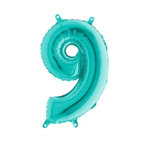 Grabo Tiffany Blue Number 9 Foil Balloon (14")
