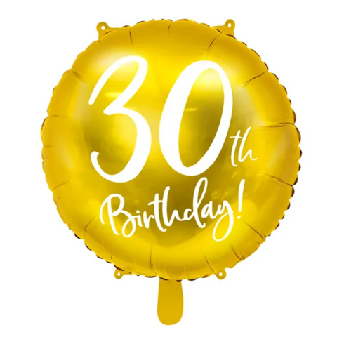 Gold 30th Birthday Foil Balloon (18")