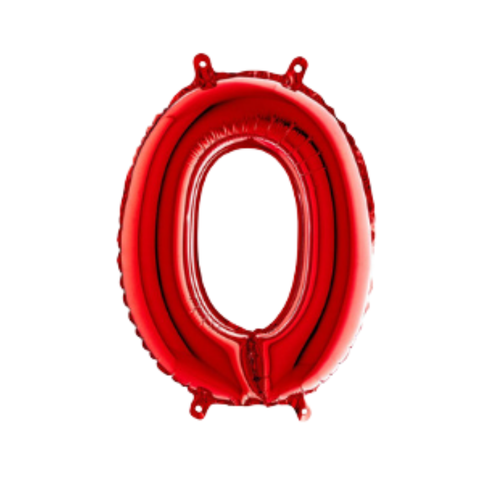 Grabo Red Number 0 Foil Balloon (14")