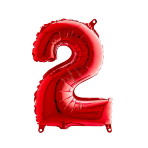 Grabo Red Number 2 Foil Balloon (14")