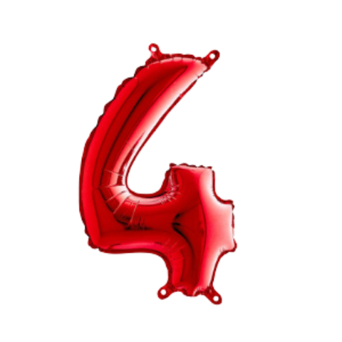 Grabo Red Number 4 Foil Balloon (14")