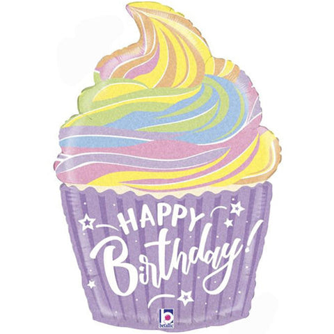 Pastel Cupcake Supershape Foil Balloon 27"