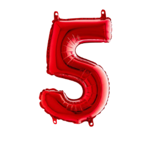 Grabo Red Number 5 Foil Balloon (14")