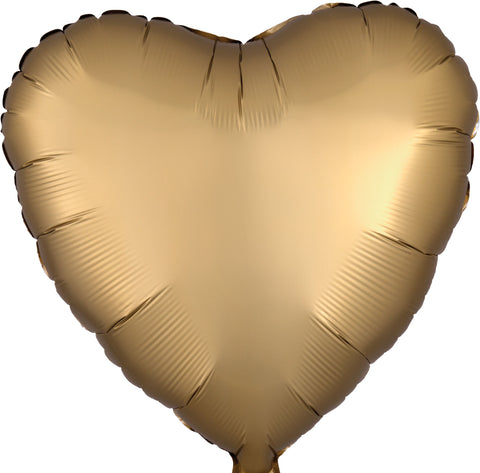 Gold Sateen Satin Luxe Heart Balloon (18")