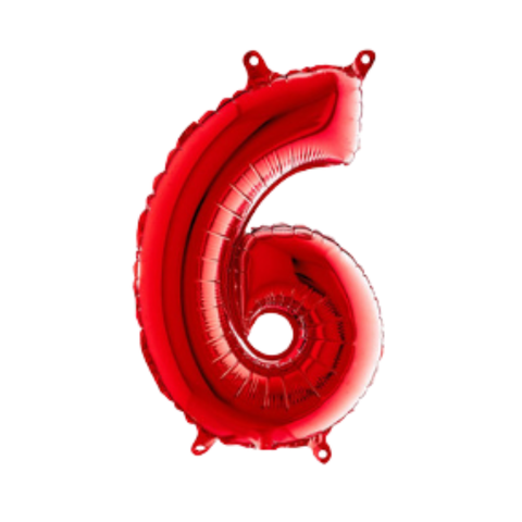 Grabo Red Number 6 Foil Balloon (14")