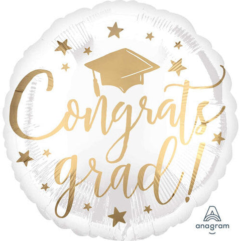 Congrats Grad Gold Script Foil Balloon (18")