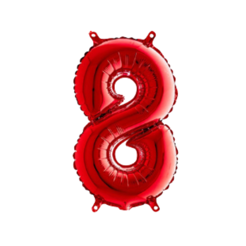 Grabo Red Number 8 Foil Balloon (14")