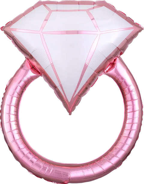 Blush Wedding Ring Supershape Foil Balloon (30")
