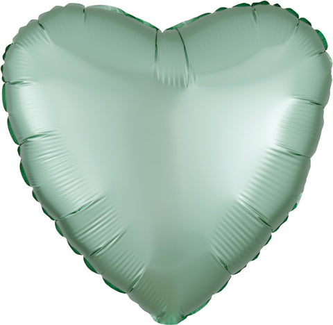 Mint Green Satin Luxe Heart Balloon (18")