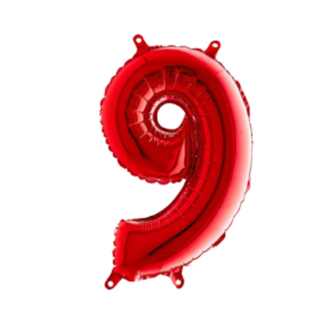 Grabo Red Number 9 Foil Balloon (14")