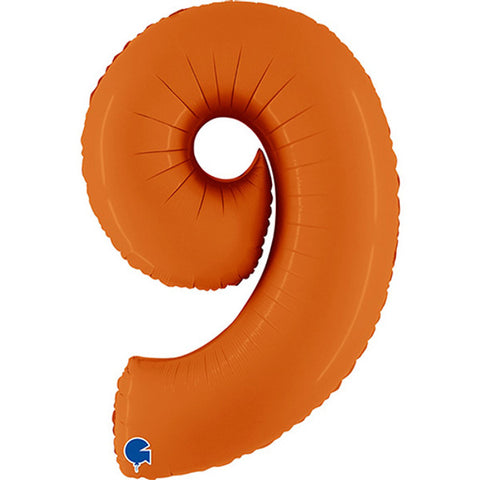Grabo Orange Matte Number 9 Foil Balloon (40")