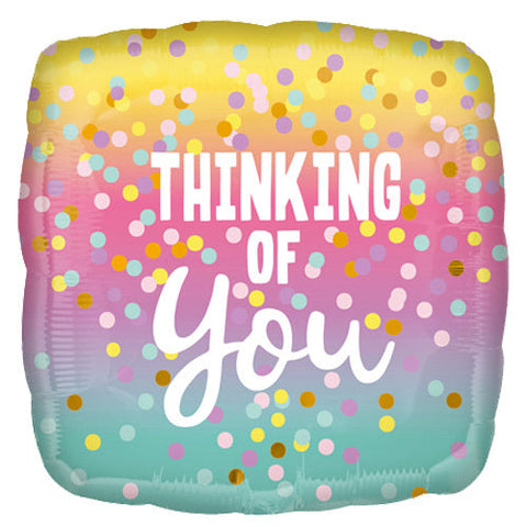 Thinking Of You Ombre Square Foil Balloon (17")