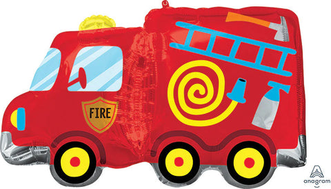 Fire Truck Supershape Foil Balloon (30")