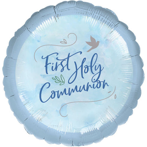 Holy Communion Blue Foil Balloon (17")