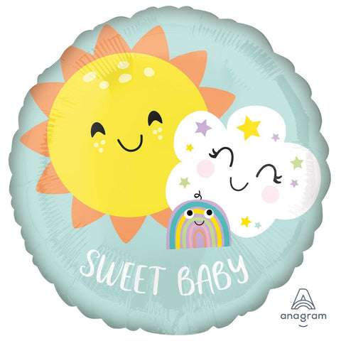Sweet Baby Rainbow Foil Balloon (17")