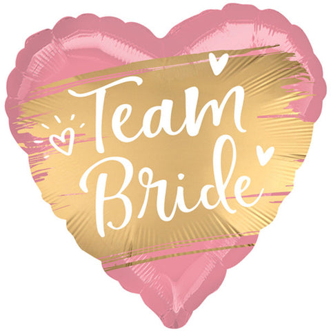 Team Bride Satin Luxe Heart Foil Balloon (18")