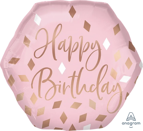 Blush Birthday Supershape Foil Balloon (23")