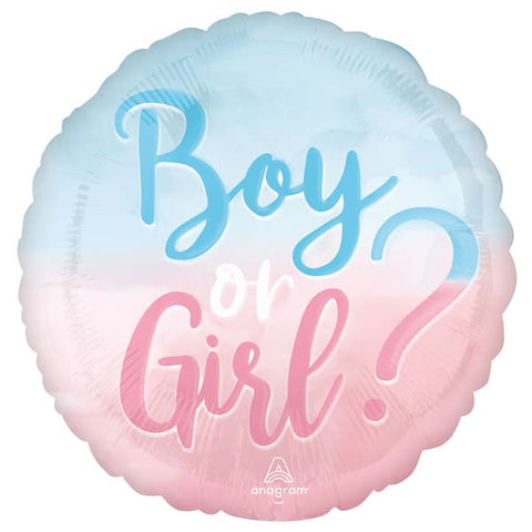 Boy or Girl Foil Balloon Pastels (18")