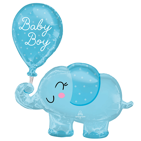 Baby Boy Elephant - Supershape Foil Balloon (31")