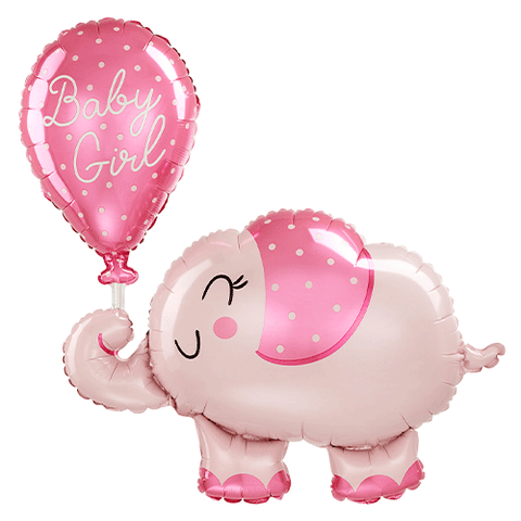 Baby Girl Elephant - Supershape Foil Balloon (31")