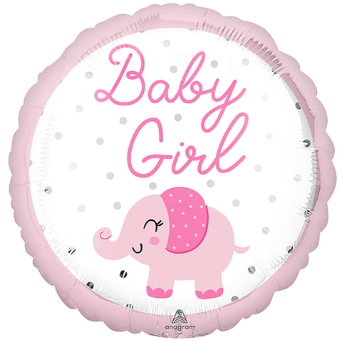 Baby Girl Elephant Foil Balloon (18")