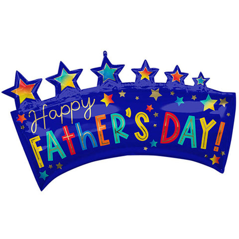 Father's Day Stars Banner Supershape Foil Balloon (34")