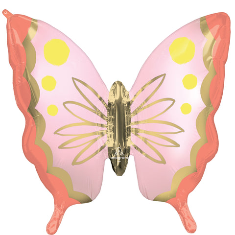 Satin Soulful Blossoms Butterfly Balloon (30")