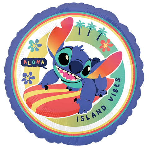 Disney Stitch Island Vibes Round Foil Balloon (18")