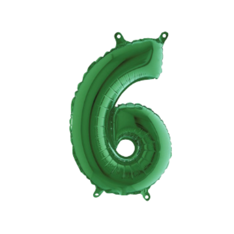 Grabo Green Number 6 Foil Balloon (14")
