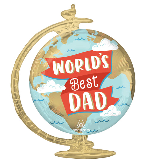 World's Best Dad Globe Supershape Foil Balloon (23")