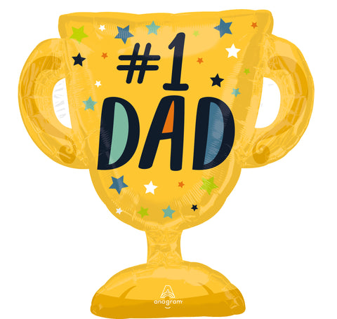 Number 1 Dad Trophy Foil Balloon (23")