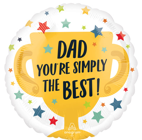 Dad You're Simply The Best Round Foil Balloon (18")