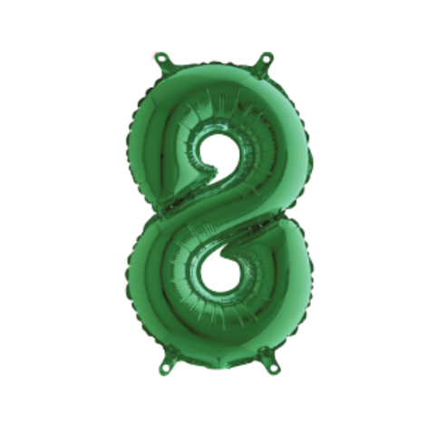 Grabo Green Number 8 Foil Balloon (14")