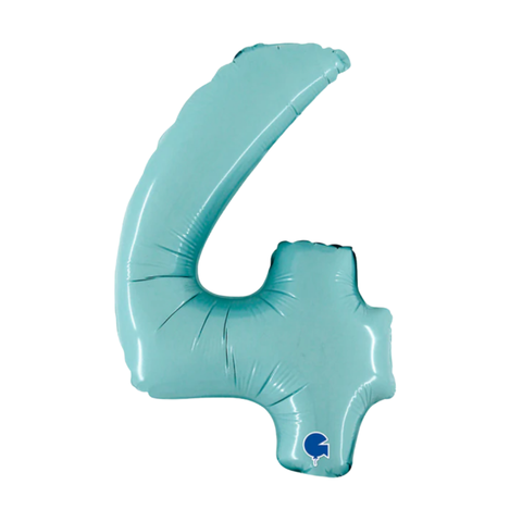Grabo Pastel Blue Number 4 Foil Balloon (14")
